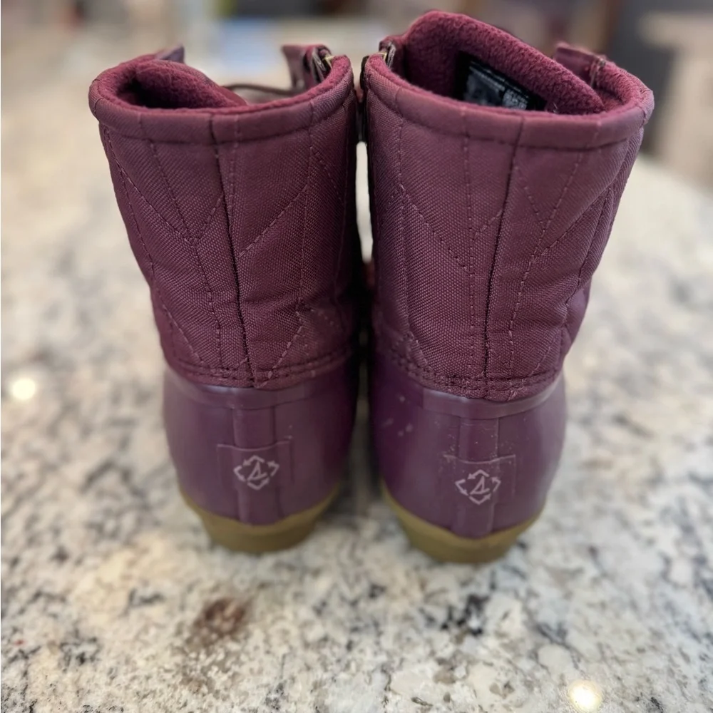 Sperry Waterproof Duck Boots Burgundy Size 10